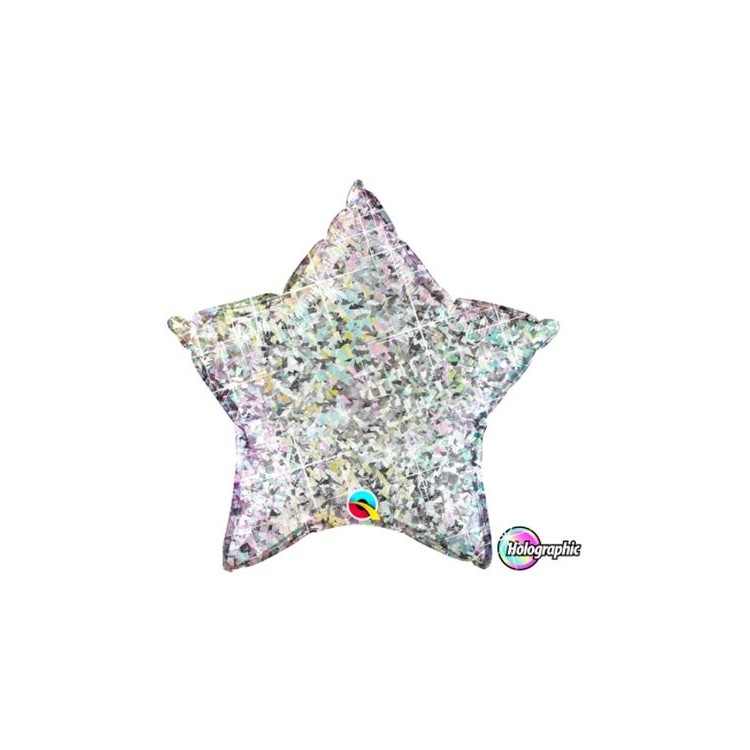 Palloncino Stella Argento Cangiante - Qualatex - 20" / 51 cm - 1 pz