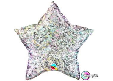 Palloncino Stella Argento Cangiante - Qualatex - 20" / 51 cm - 1 pz