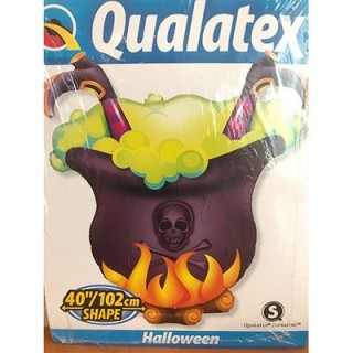 Palloncino Strega rovesciata nel pentolone HALLOWEEN - SuperShape - 40" / 102 cm - 1 pezzo - Qualatex