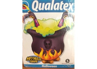 Palloncino Strega rovesciata nel pentolone HALLOWEEN - SuperShape - 40" / 102 cm - 1 pezzo - Qualatex