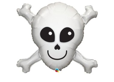 Palloncino Teschio dei Pirati con ossi Supershape  - Qualatex- 81 cm - 1 pezzo
