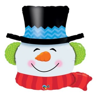 Palloncino Testa FIOCCO DI NEVE  Natale- Supershape -Qualatex - 36x91 cm  1 pz