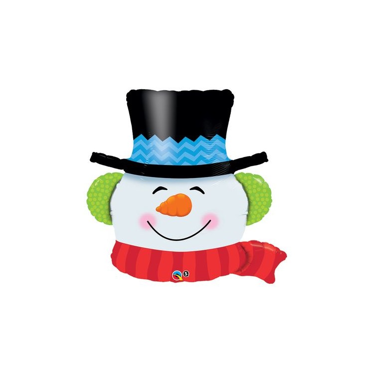 Palloncino Testa FIOCCO DI NEVE  Natale- Supershape -Qualatex - 36x91 cm  1 pz