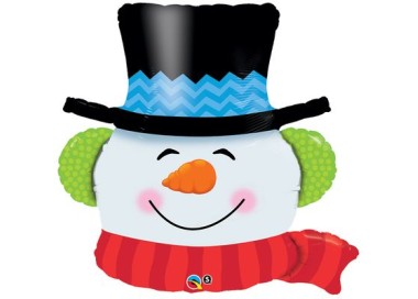 Palloncino Testa FIOCCO DI NEVE  Natale- Supershape -Qualatex - 36x91 cm  1 pz
