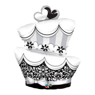 Palloncino Torta Matrimonio/Anniversario - Supershape - Qualatex - 41" / 104 cm - 1 pz