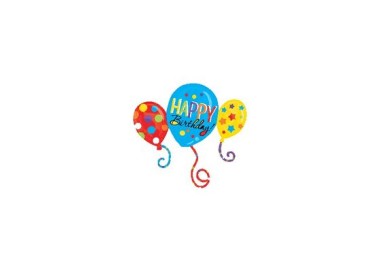 Palloncino Tre Palloncini attaccati con scritta "Happy Birthday" - SuperShape - Anagram - 86 cm x 78 cm - 1 pezzo