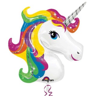 Palloncino Unicorno arcobaleno(Testa Unicorno)  - SuperShape -  Anagram - 114 x 93  cm - 1 pz
