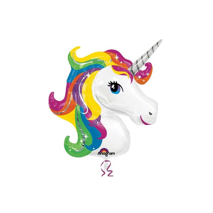 Palloncino Unicorno arcobaleno(Testa Unicorno)  - SuperShape -  Anagram - 114 x 93  cm - 1 pz
