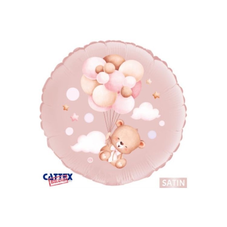 PalloncinoORSETTO ROSA CON PALLONCINI  - CATTEX - 46 cm  - 1 pz