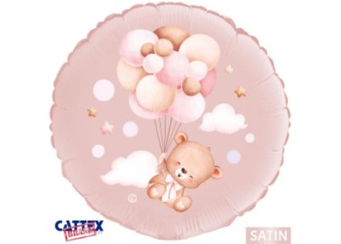 PalloncinoORSETTO ROSA CON PALLONCINI  - CATTEX - 46 cm  - 1 pz