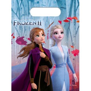 Party Bags FROZEN 2 -Bustine regalo Frozen 2  (Frozen II) nuvo film Disney Il segreto di Arendelle - - L 17 cm x H 23 cm - 6 pezzi - plastica