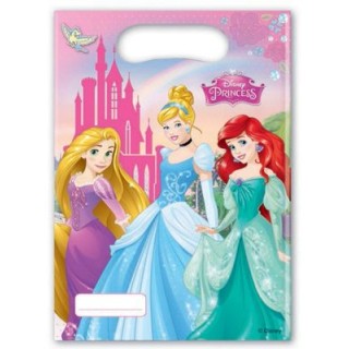 Party Bags PRINCIPESSE Disney (Nuovo) - Bustine regalo Principesse Disney - L 17 cm x H 23 cm - 6 pezzi - plastica