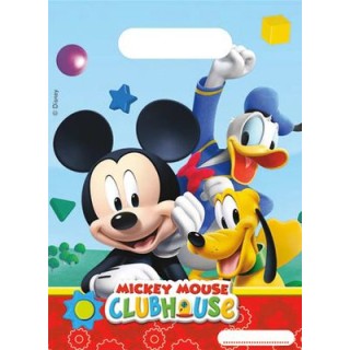 Party Bags TOPOLINO Disney - Bustine regalo Topolino - L 17 cm x H 23 cm - 6 pezzi - plastica