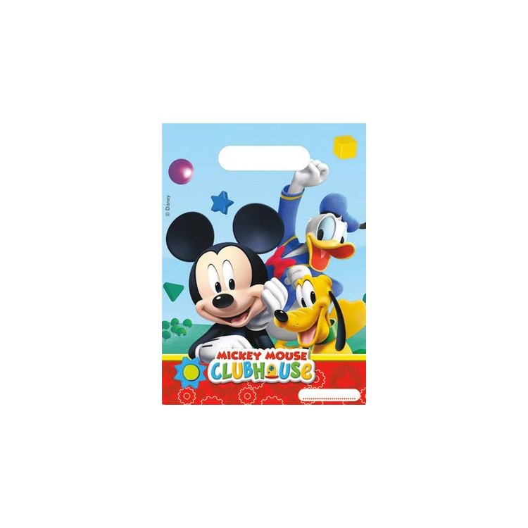 Party Bags TOPOLINO Disney - Bustine regalo Topolino - L 17 cm x H 23 cm - 6 pezzi - plastica