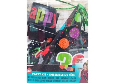 Party Kit : Accessori per Compleanno 30 anni - 5 pezzi - misure e forme diverse - Unique