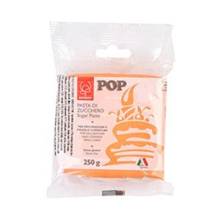 Pasta di Zucchero Pop : per coperture e decorazioni - Colore Arancio Pastello - 250  g -  Senza Glutine e Senza Grassi Idrogenati - Modecor - New