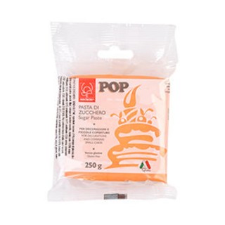 Pasta di Zucchero Pop : per coperture e decorazioni - Colore Arancio Pastello - 250  g -  Senza Glutine e Senza Grassi Idrogena