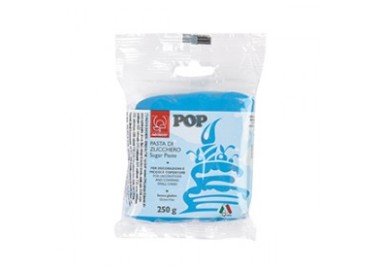 Pasta di Zucchero Pop : per coperture e decorazioni - Colore Azzurro Ciano - 250  g -  Senza Glutine e Senza Grassi Idrogenati - Modecor - New
