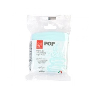 Pasta di Zucchero Pop : per coperture e decorazioni - Colore Azzurro Confetto - 250  g -  Senza Glutine e Senza Grassi Idrogena