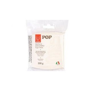 Pasta di Zucchero Pop : per coperture e decorazioni - Colore Bianco Candido - 250  g-  Senza Glutine e Senza Grassi Idrogenati 