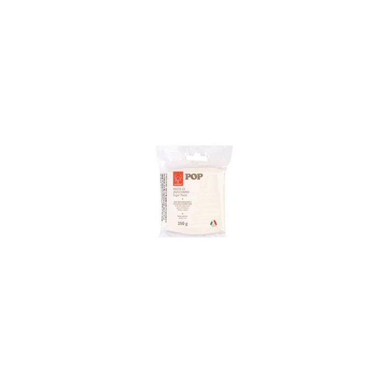 Pasta di Zucchero Pop : per coperture e decorazioni - Colore Bianco Candido - 250  g-  Senza Glutine e Senza Grassi Idrogenati 