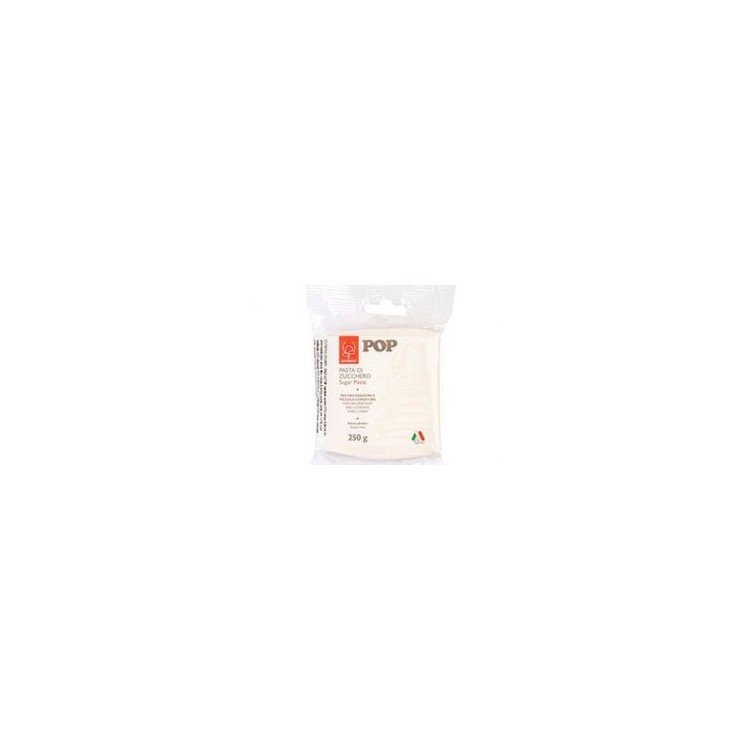 Pasta di Zucchero Pop : per coperture e decorazioni - Colore Bianco Candido - 250  g-  Senza Glutine e Senza Grassi Idrogenati - Modecor - New