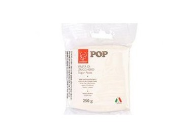 Pasta di Zucchero Pop : per coperture e decorazioni - Colore Bianco Candido - 250  g-  Senza Glutine e Senza Grassi Idrogenati 