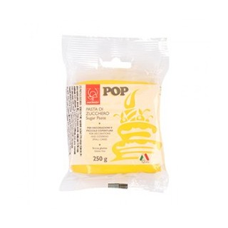 Pasta di Zucchero Pop : per coperture e decorazioni - Colore Giallo Sole - 250  g -  Senza Glutine e Senza Grassi Idrogenati - 