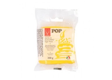 Pasta di Zucchero Pop : per coperture e decorazioni - Colore Giallo Sole - 250  g -  Senza Glutine e Senza Grassi Idrogenati - 