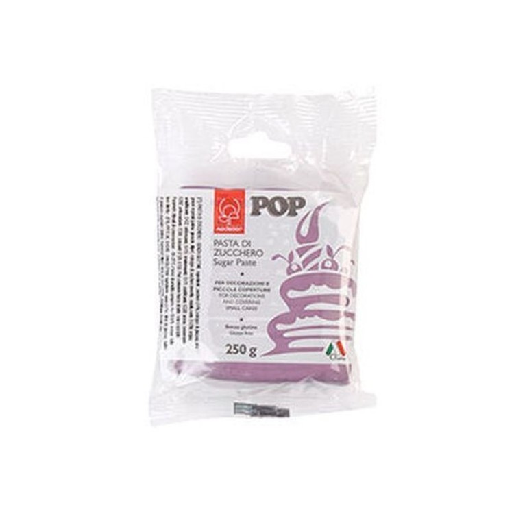Pasta di Zucchero Pop : per coperture e decorazioni - Colore Lilla - 250  g -  Senza Glutine e Senza Grassi Idrogenati - Modeco