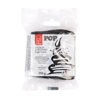 Pasta di Zucchero Pop : per coperture e decorazioni - Colore Nero - 250  g-  Senza Glutine e Senza Grassi Idrogenati - Modecor 