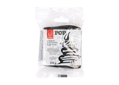 Pasta di Zucchero Pop : per coperture e decorazioni - Colore Nero - 250  g-  Senza Glutine e Senza Grassi Idrogenati - Modecor 