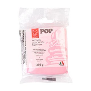 Pasta di Zucchero Pop : per coperture e decorazioni - Colore Rosa Confetto - 250  g -  Senza Glutine e Senza Grassi Idrogenati 