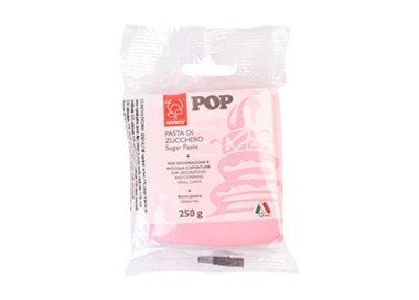 Pasta di Zucchero Pop : per coperture e decorazioni - Colore Rosa Confetto - 250  g -  Senza Glutine e Senza Grassi Idrogenati - Modecor - New