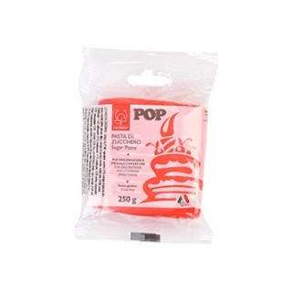 Pasta di Zucchero Pop : per coperture e decorazioni - Colore Rosso - 250  g -  Senza Glutine e Senza Grassi Idrogenati - Modeco