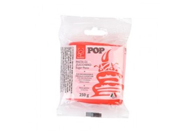 Pasta di Zucchero Pop : per coperture e decorazioni - Colore Rosso - 250  g -  Senza Glutine e Senza Grassi Idrogenati - Modeco