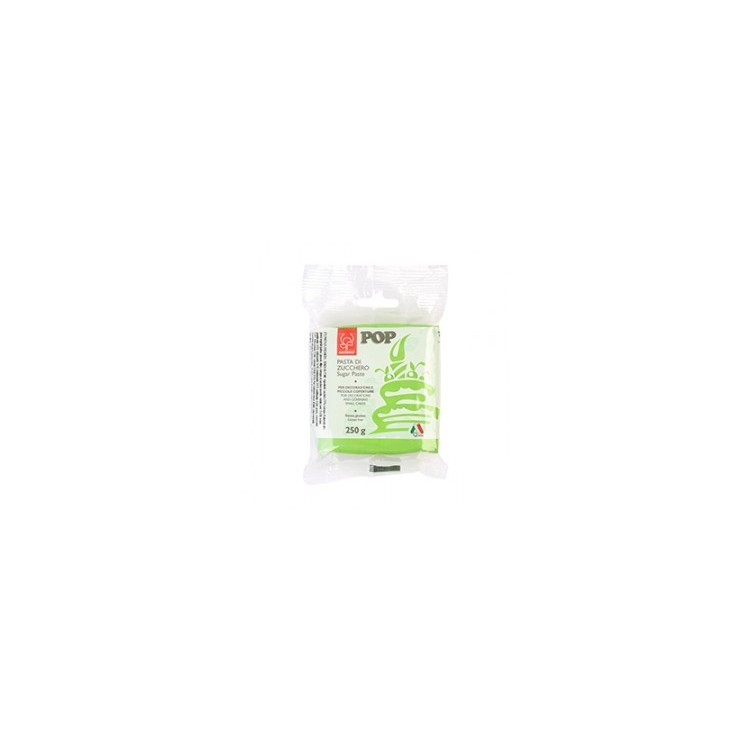 Pasta di Zucchero Pop : per coperture e decorazioni - Colore Verde Prato - 250  g  -  Senza Glutine e Senza Grassi Idrogenati -