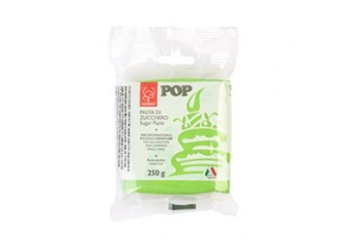 Pasta di Zucchero Pop : per coperture e decorazioni - Colore Verde Prato - 250  g  -  Senza Glutine e Senza Grassi Idrogenati -