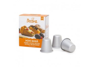 10 STAMPI IN ALLUMINIO PER BABA' MIGNON Diam. 3 cm x H 3,5 cm 10 pezzi DECORA