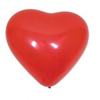 12 palloncini in lattice a forma di CUORE colore ROSSO 11" 28 Cm  - Big Party.