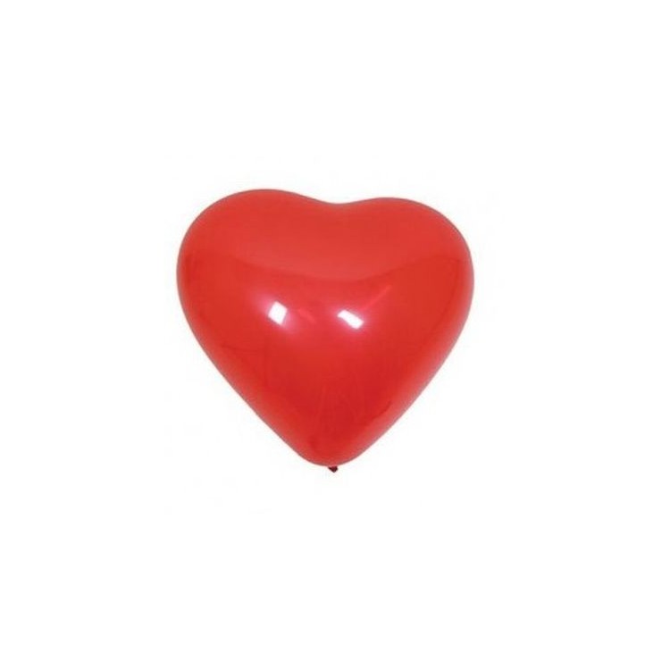 12 palloncini in lattice a forma di CUORE colore ROSSO 11" 28 Cm  - Big Party.