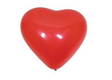 12 palloncini in lattice a forma di CUORE colore ROSSO 11" 28 Cm  - Big Party.