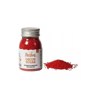 Perline di Zucchero Rosse - Barattolino 100 gr - Decora