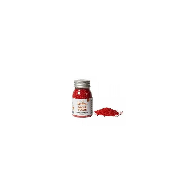 Perline di Zucchero Rosse - Barattolino 100 gr - Decora