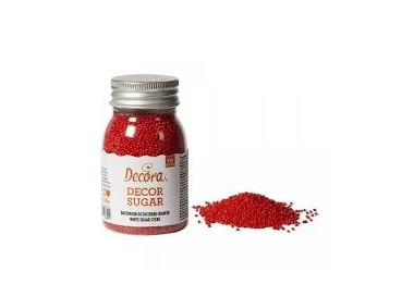 Perline di Zucchero Rosse - Barattolino 100 gr - Decora
