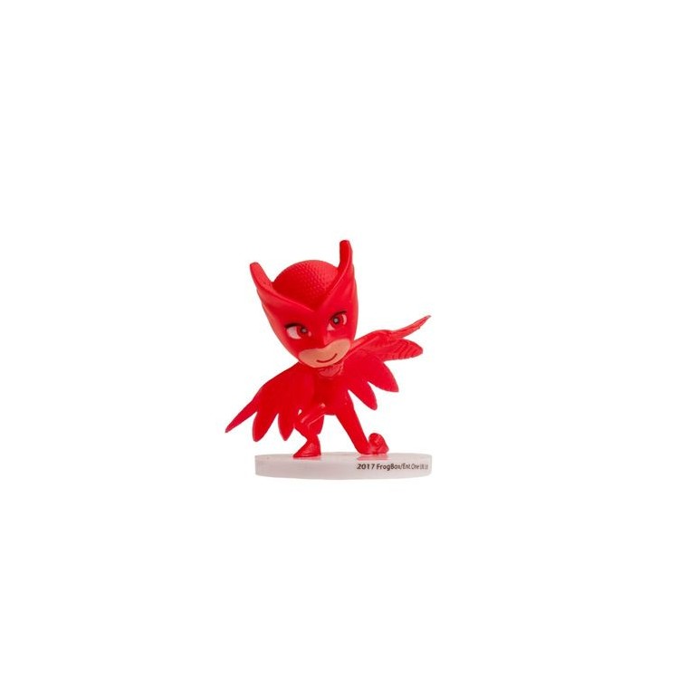Personaggi per Torte : Gufetta (Pj Masks)/ Cake Topper / Statuina di " GUFETTA " (Rossa) dei SUPER PIGIAMINI - L 5 cm x H 6,5 c