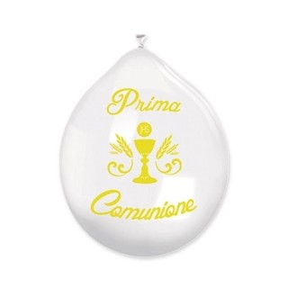 20 palloncini in lattice bianchi stampati "PRIMA COMUNIONE" 10" 26 cm - Big Party