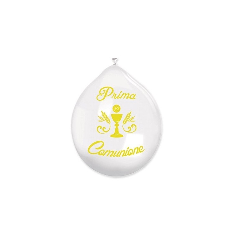 20 palloncini in lattice bianchi stampati "PRIMA COMUNIONE" 10" 26 cm - Big Party