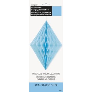 Festone a Rombi Tridimensionali di Carta Velina - Colore Celeste - Dim. 35,56 cm - Confez. 1 pezzo - Unique