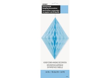 Festone a Rombi Tridimensionali di Carta Velina - Colore Celeste - Dim. 35,56 cm - Confez. 1 pezzo - Unique